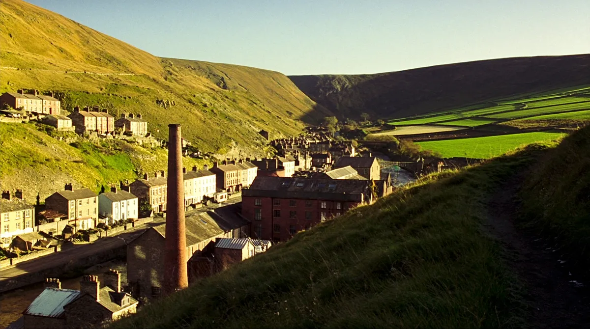 A Pennine mill town in the Rossendale Valley in late afternoon light